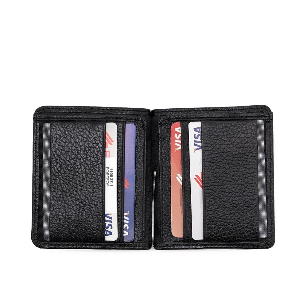 Siyah Hakiki Deri Para Klipsli Cüzdan