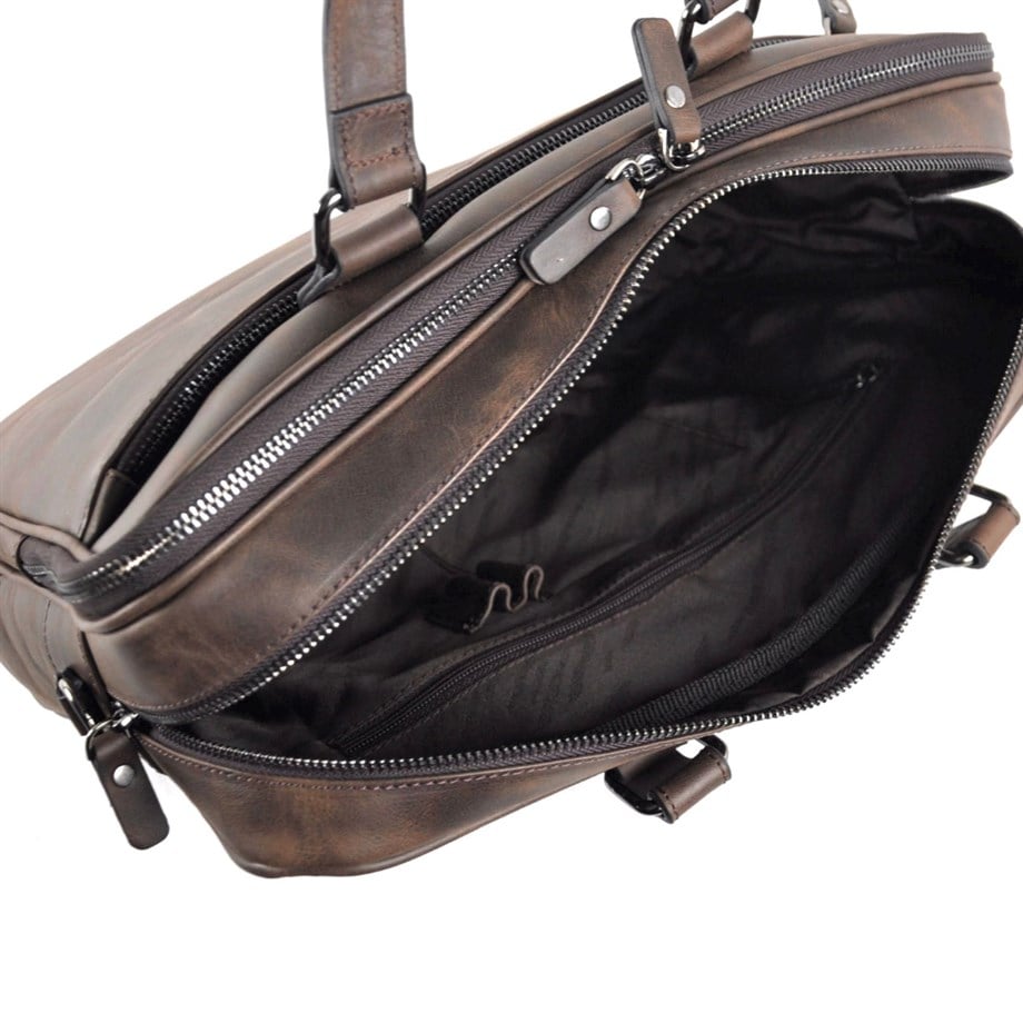 Erkek Kahverengi Crazy Deri Evrak Çantası