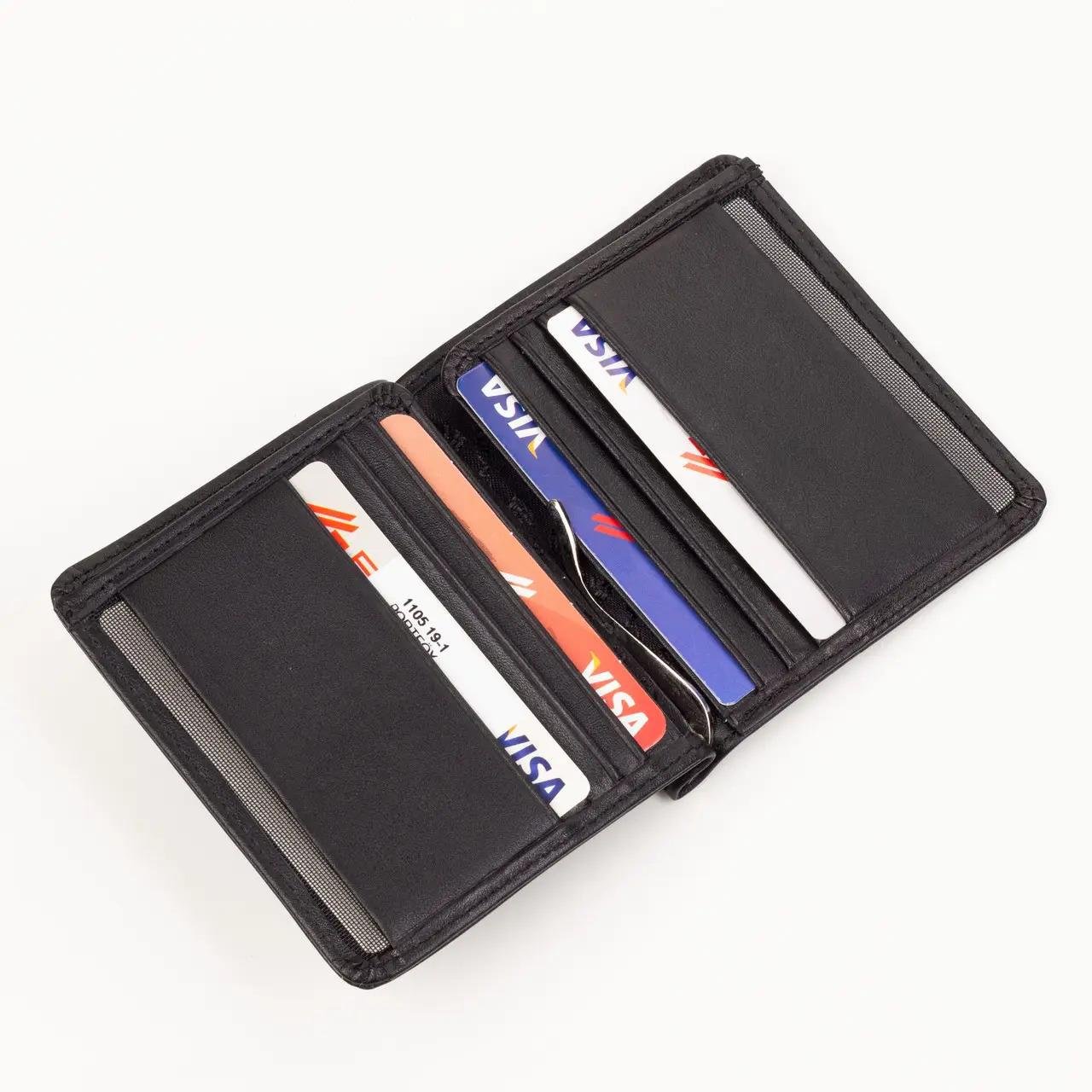 Siyah Hakiki Deri Para Klipsli Cüzdan