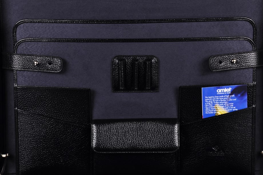 Siyah Hakiki Deri Bond Tipi Şifreli Evrak Çantası