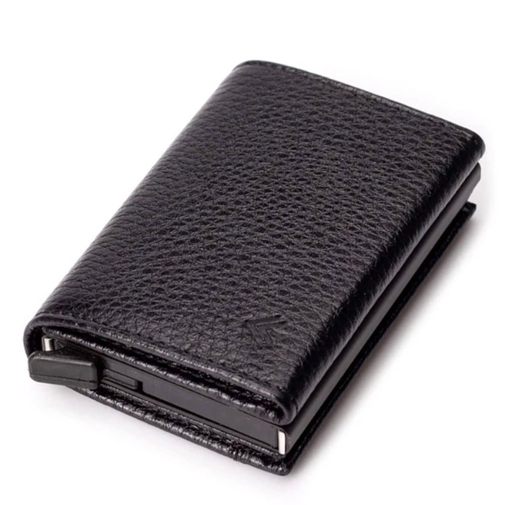 Siyah Deri Mekanizmalı Cüzdan