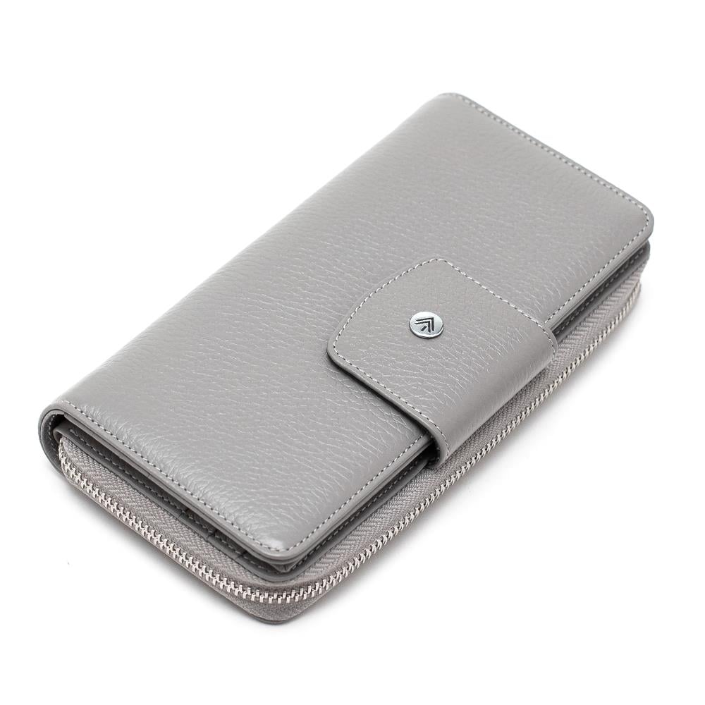 Gri Hakiki Deri Kadın Cüzdan 2149