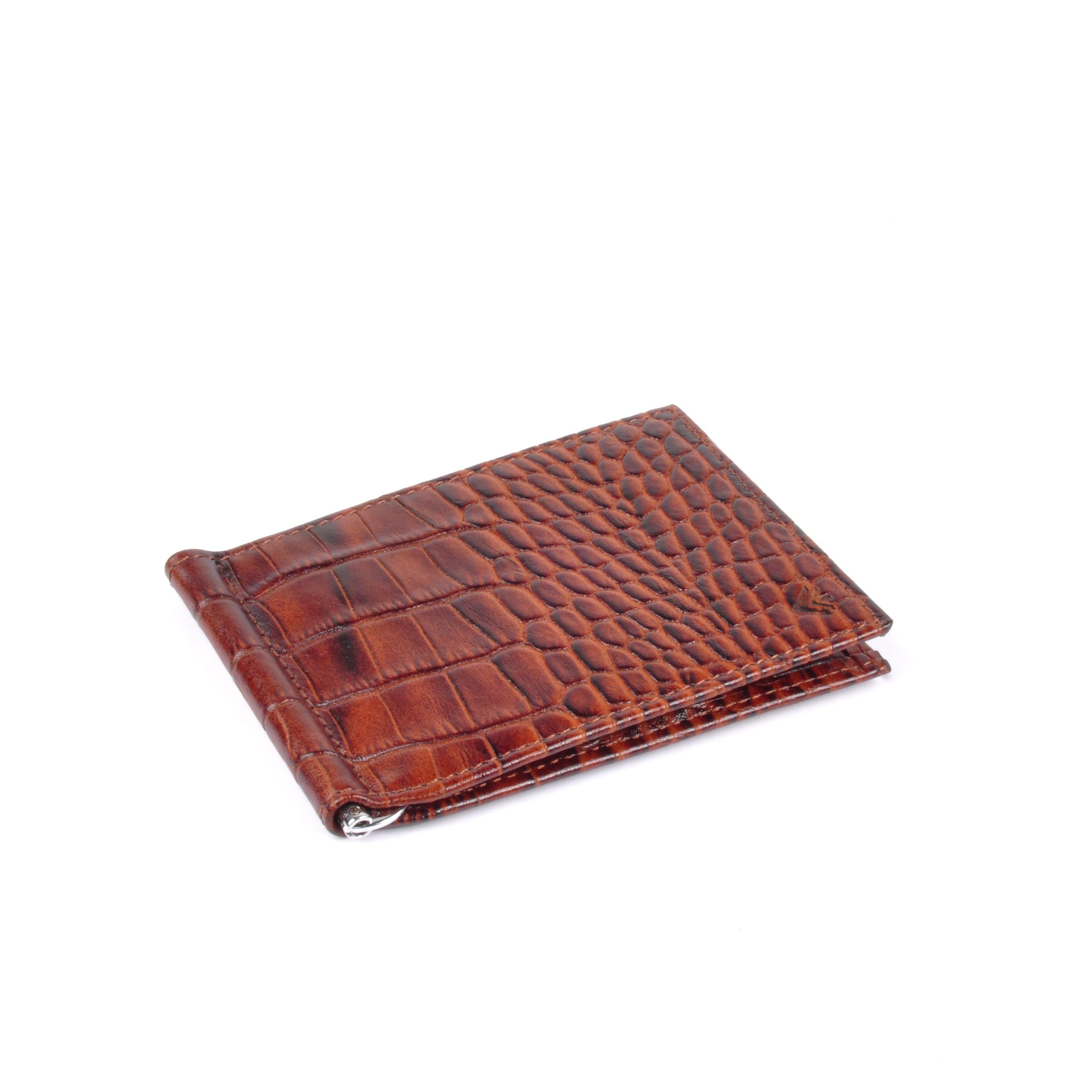 Erkek Kroko Deri Para Klipsli Cüzdan 1068
