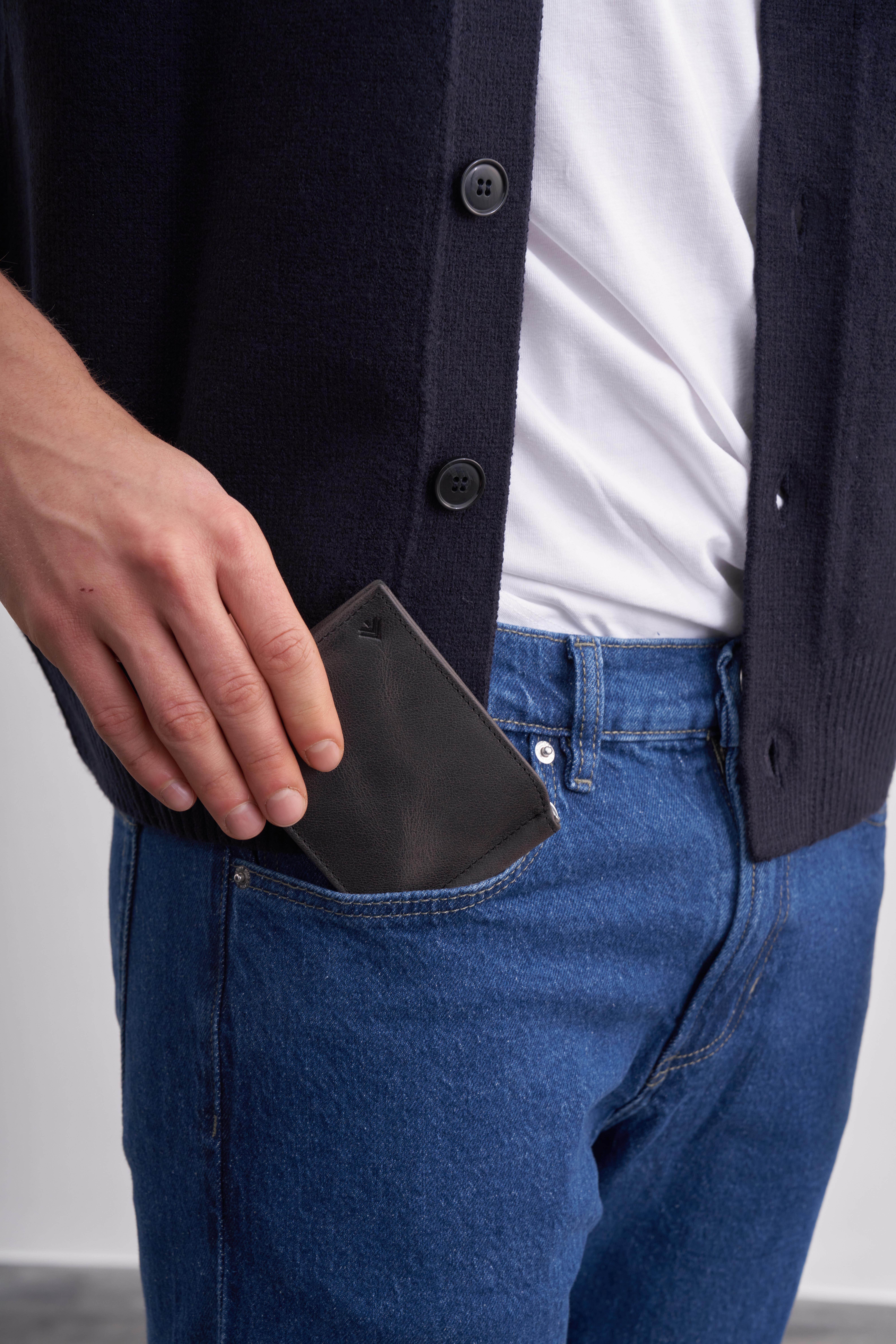 Erkek Siyah Crazy Deri Para Klipsli Cüzdan 1068