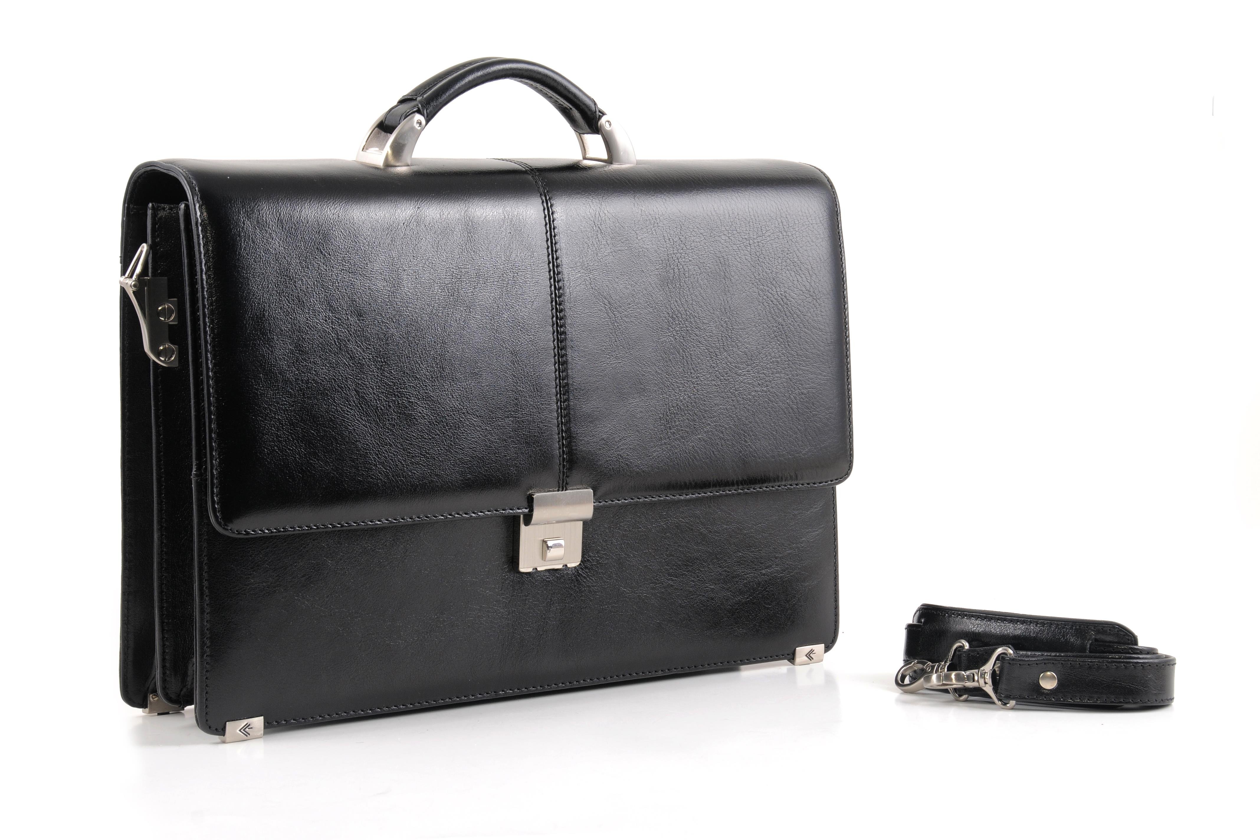 Siyah Kroko Deri Evrak Çantası