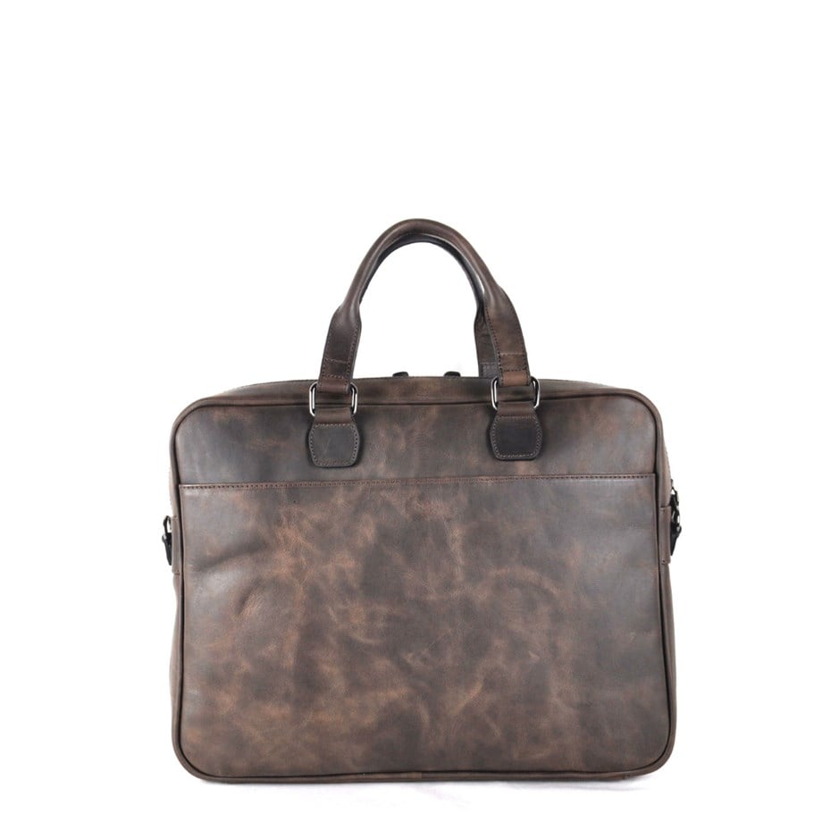 Erkek Kahverengi Crazy Deri Evrak Çantası