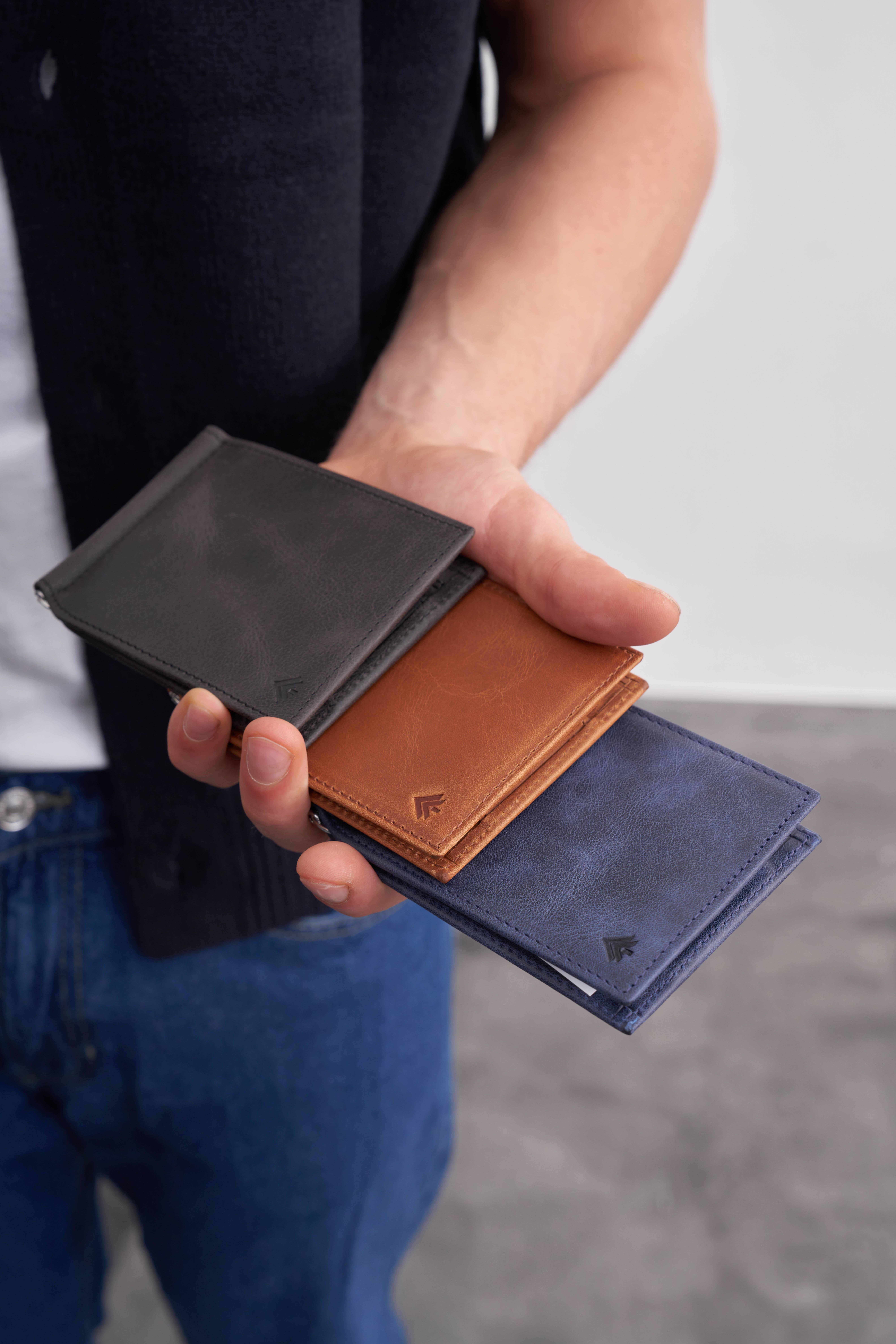 Erkek Taba Crazy Deri Para Klipsli Cüzdan 1068