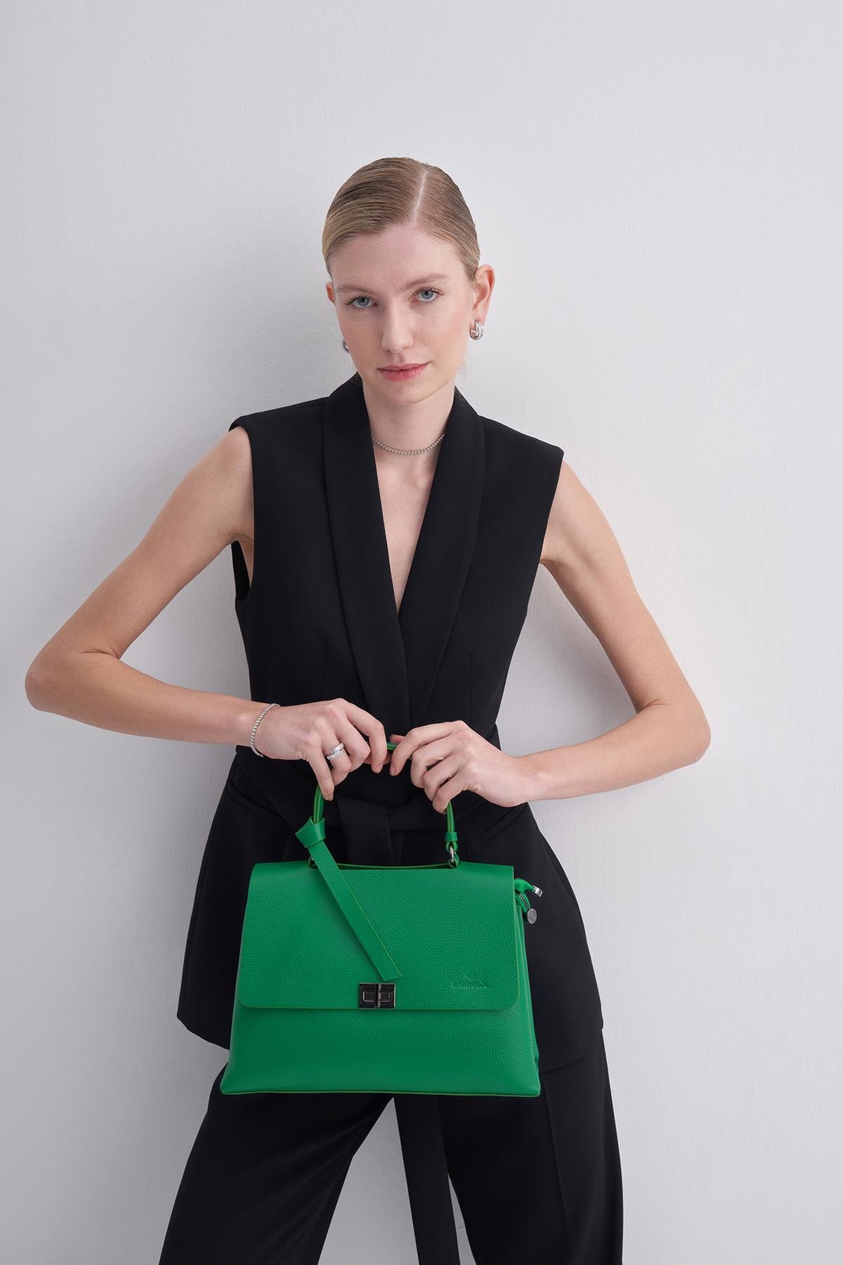 Yeşil Hakiki Deri Kadın Çantası