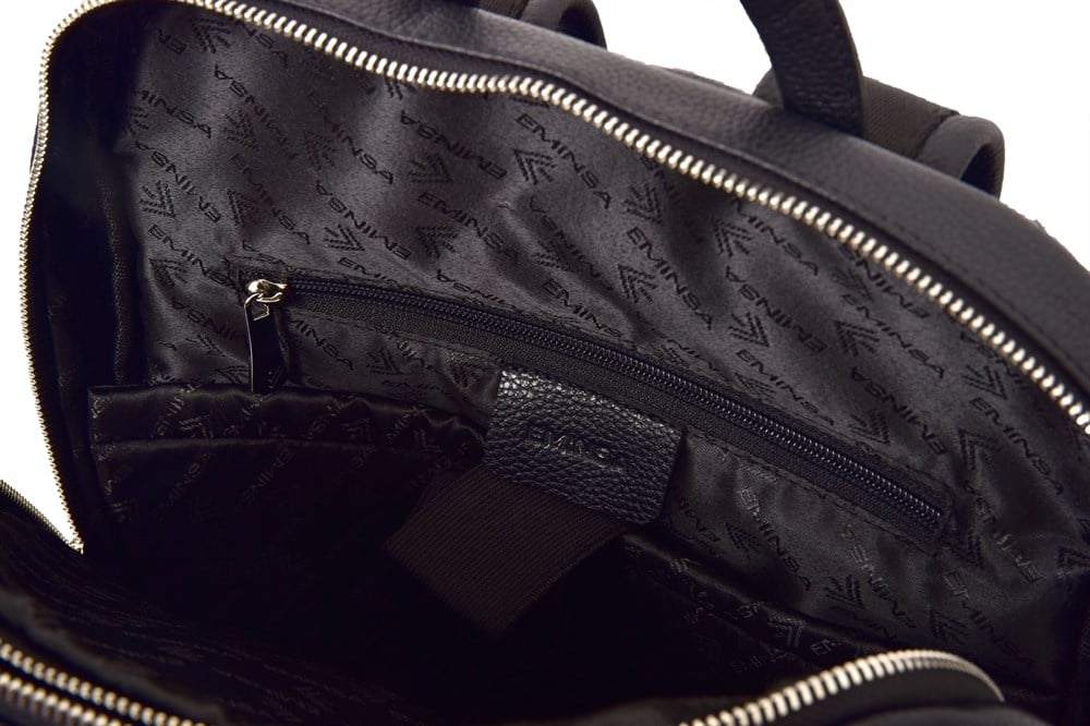 Erkek Siyah Deri Sırt Çantası