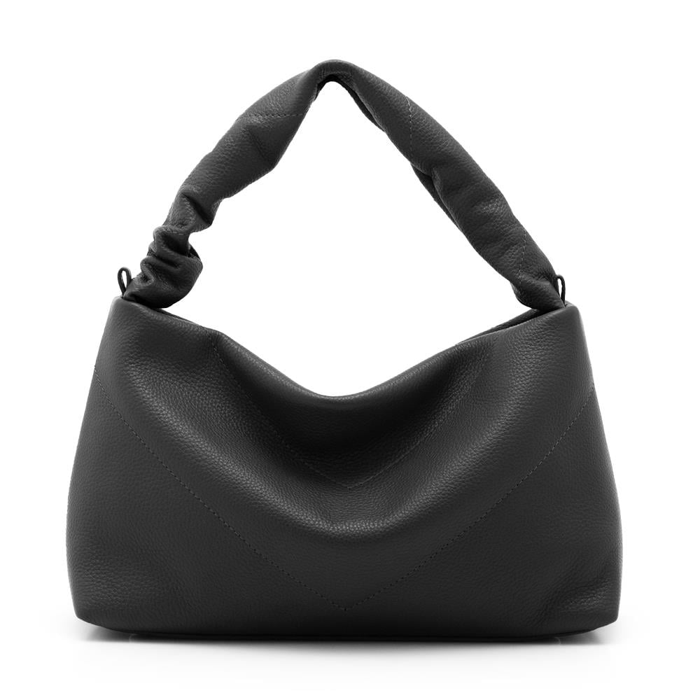 Siyah Hakiki Deri Kadın Omuz Çantası