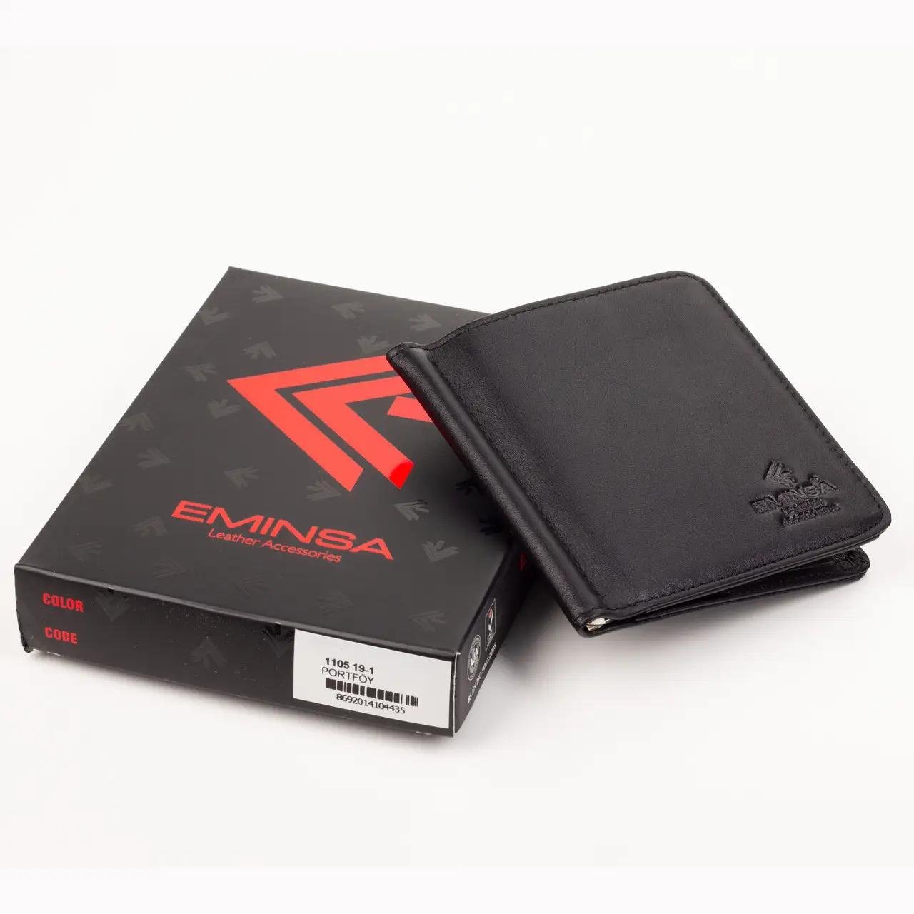 Siyah Hakiki Deri Para Klipsli Cüzdan