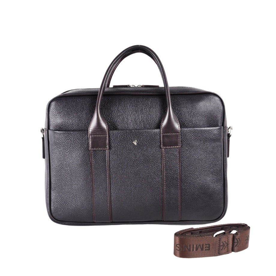 Lacivert Hakiki Deri Evrak Çantası