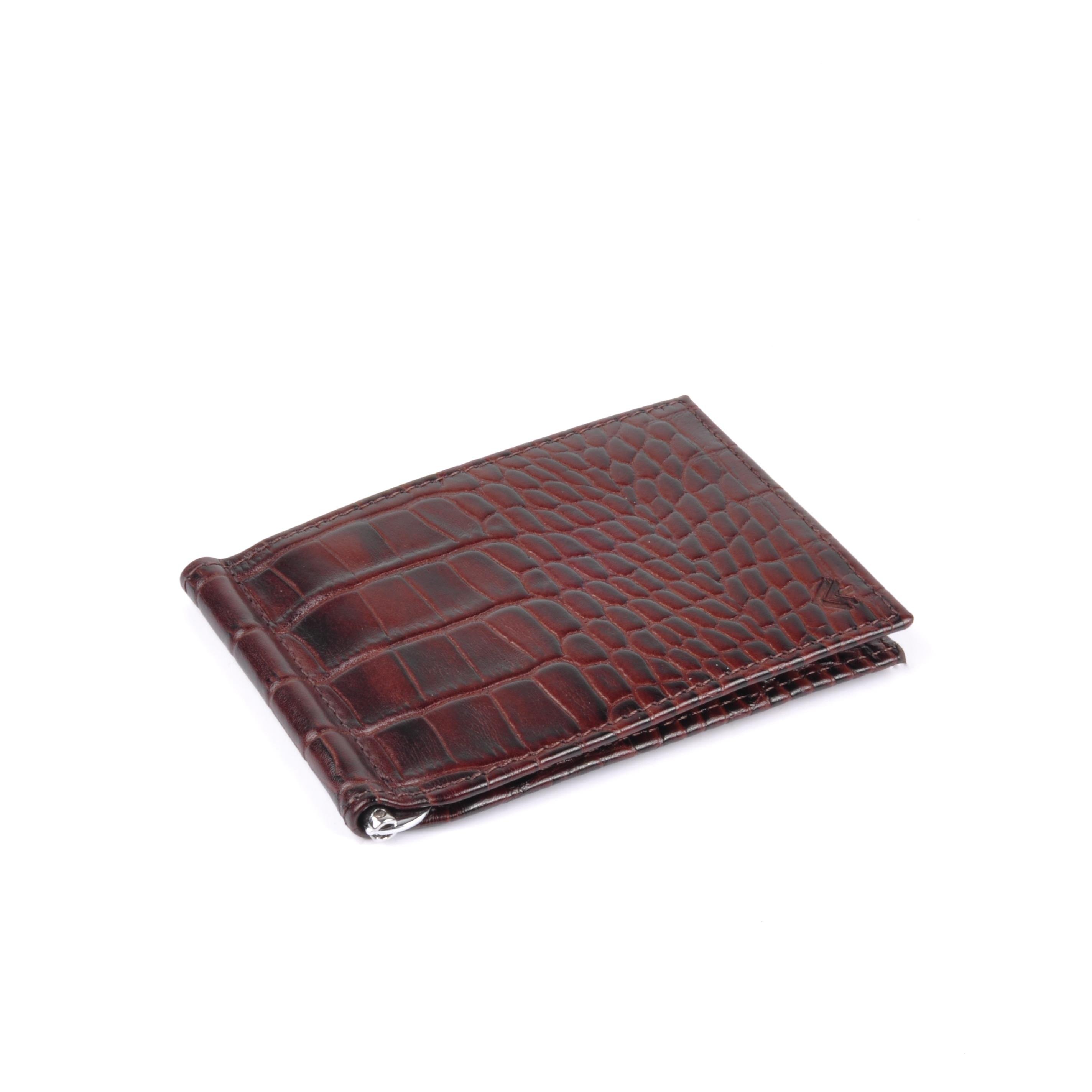 Erkek Kroko Deri Para Klipsli Cüzdan 1068