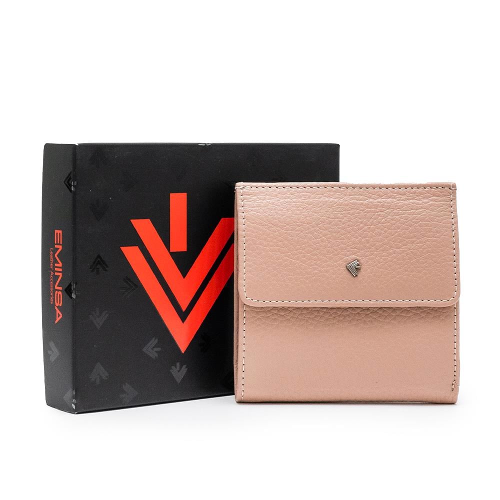 Pudra Deri Mini Kadın Cüzdan