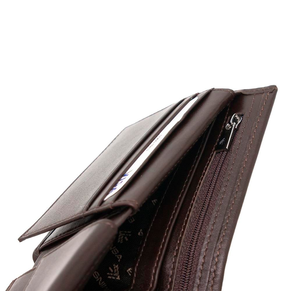 Erkek Kahverengi Deri Çıtçıtlı Cüzdan