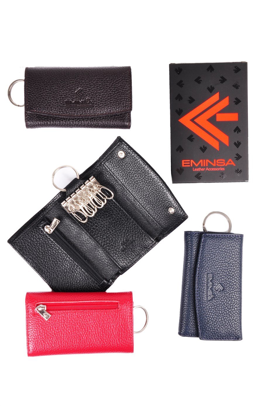 Unisex Hakiki Deri Anahtarlık Cüzdan