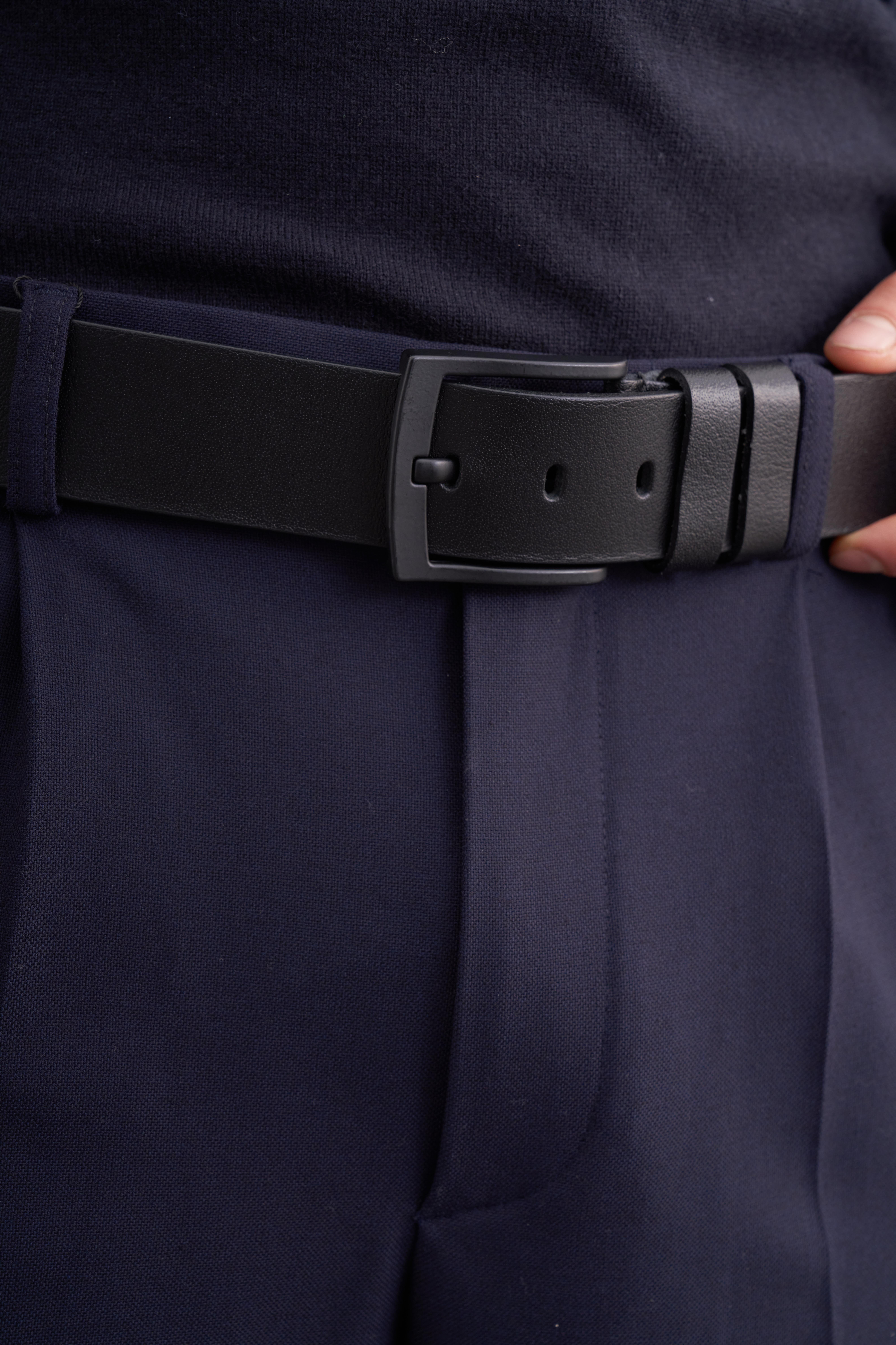 Erkek Siyah Hakiki Deri Kemer 3444