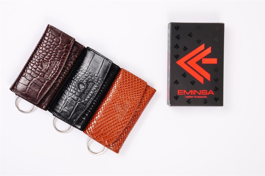 Unisex Hakiki Deri Anahtarlık Cüzdan