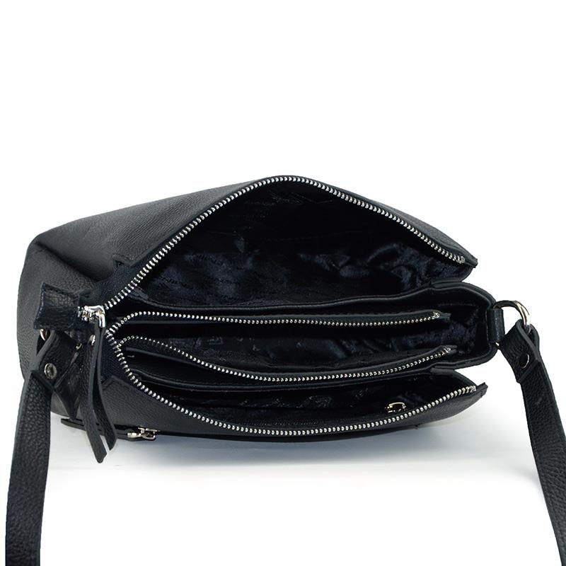 Kadın Siyah Hakiki Deri Omuz Çantası