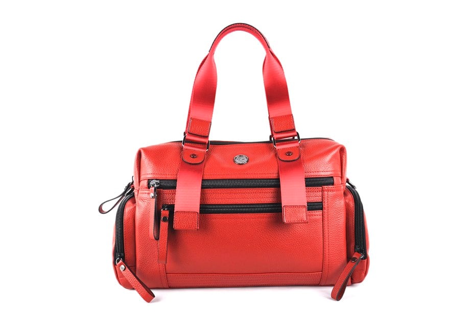 Kadın Kırmızı Hakiki Deri Seyahat Çantası