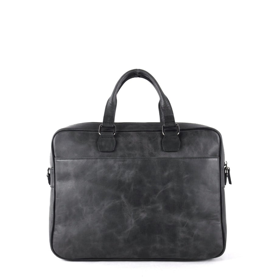 Erkek Siyah Crazy Deri Evrak Çantası