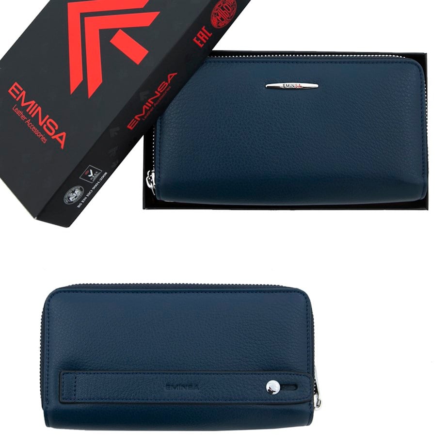 Unisex Siyah Hakiki Deri İki Bölmeli Cüzdan