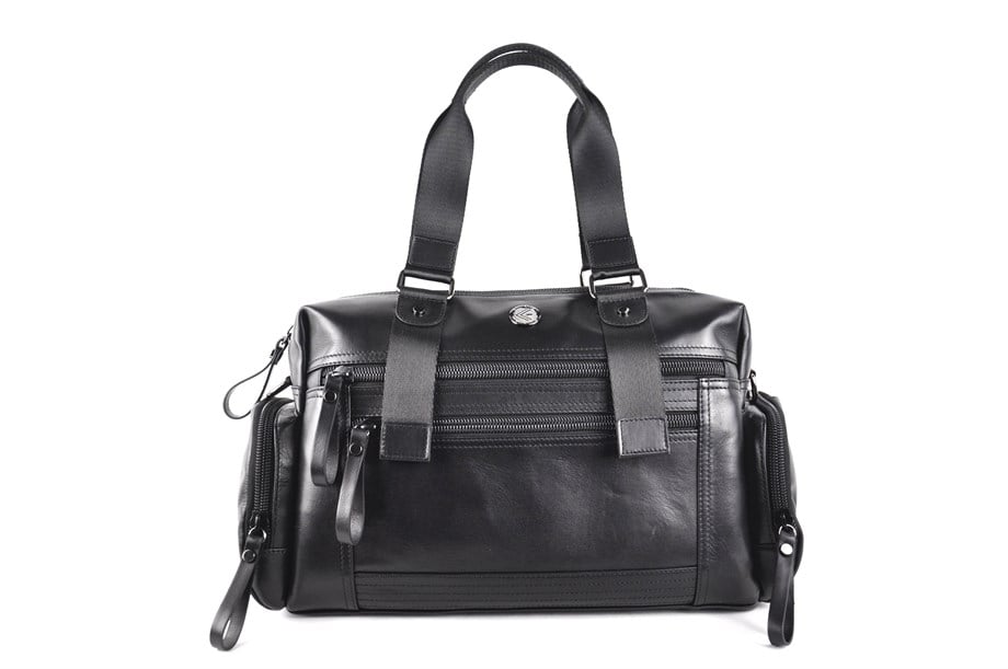 Erkek Siyah Hakiki Deri Seyahat Çantası