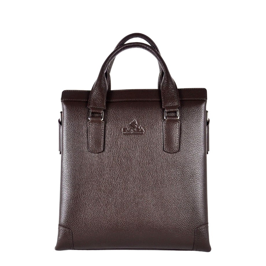 Siyah Hakiki Deri Geniş Model Omuz Çantası 6191