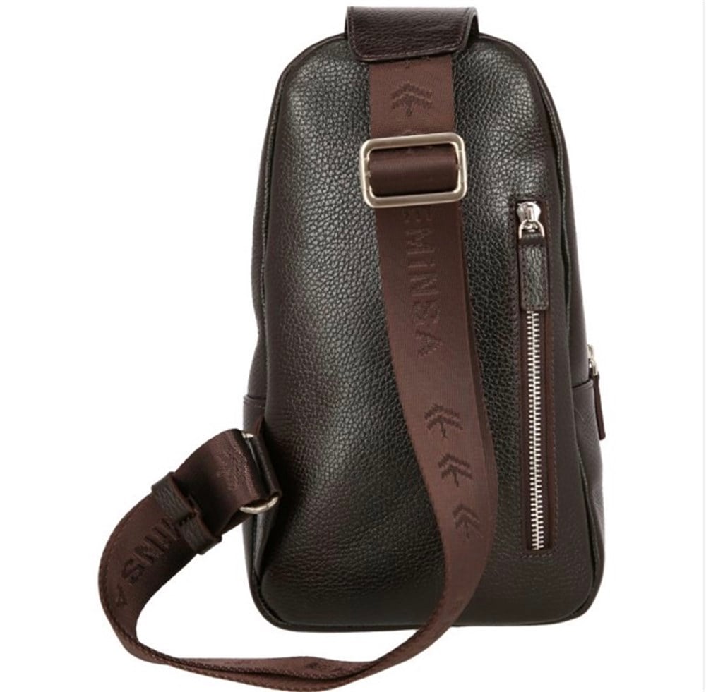 Erkek Kahverengi Deri Çapraz Askılı Çantası 