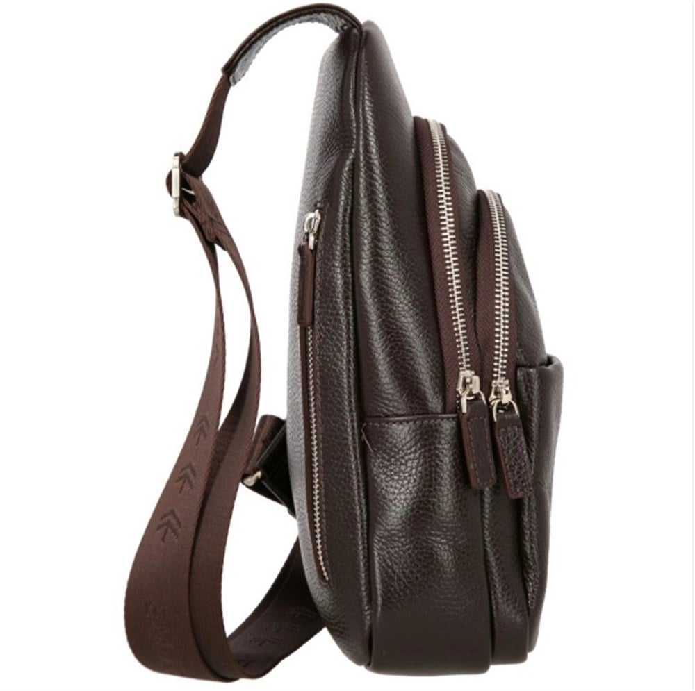 Erkek Kahverengi Deri Çapraz Askılı Çantası 