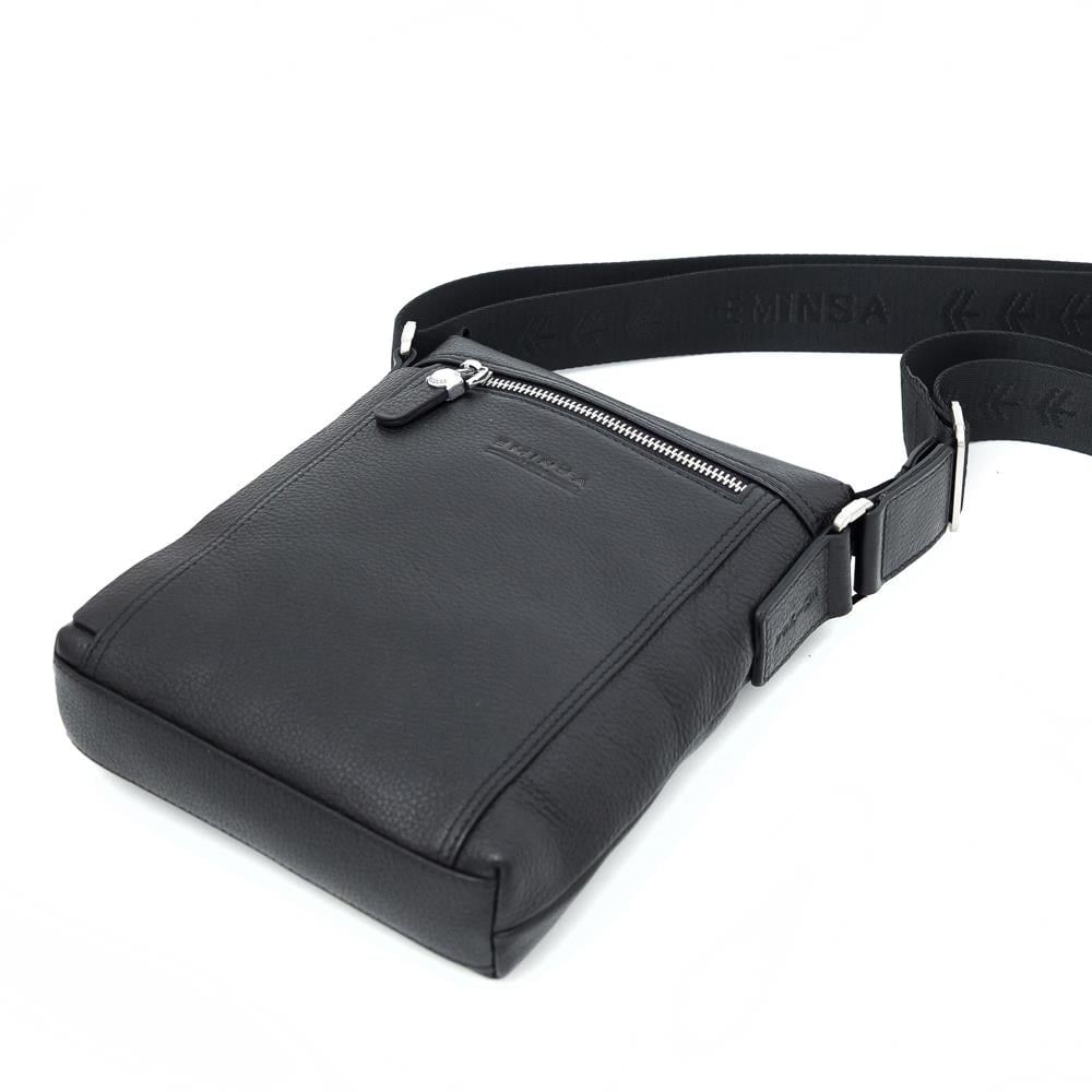 Erkek Siyah Hakiki Deri Omuz Çantası 6146