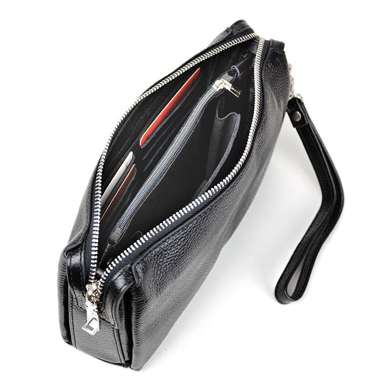 Erkek Siyah Hakiki Deri Şifreli El Çantası