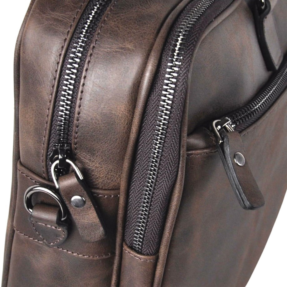 Erkek Kahverengi Crazy Deri Evrak Çantası