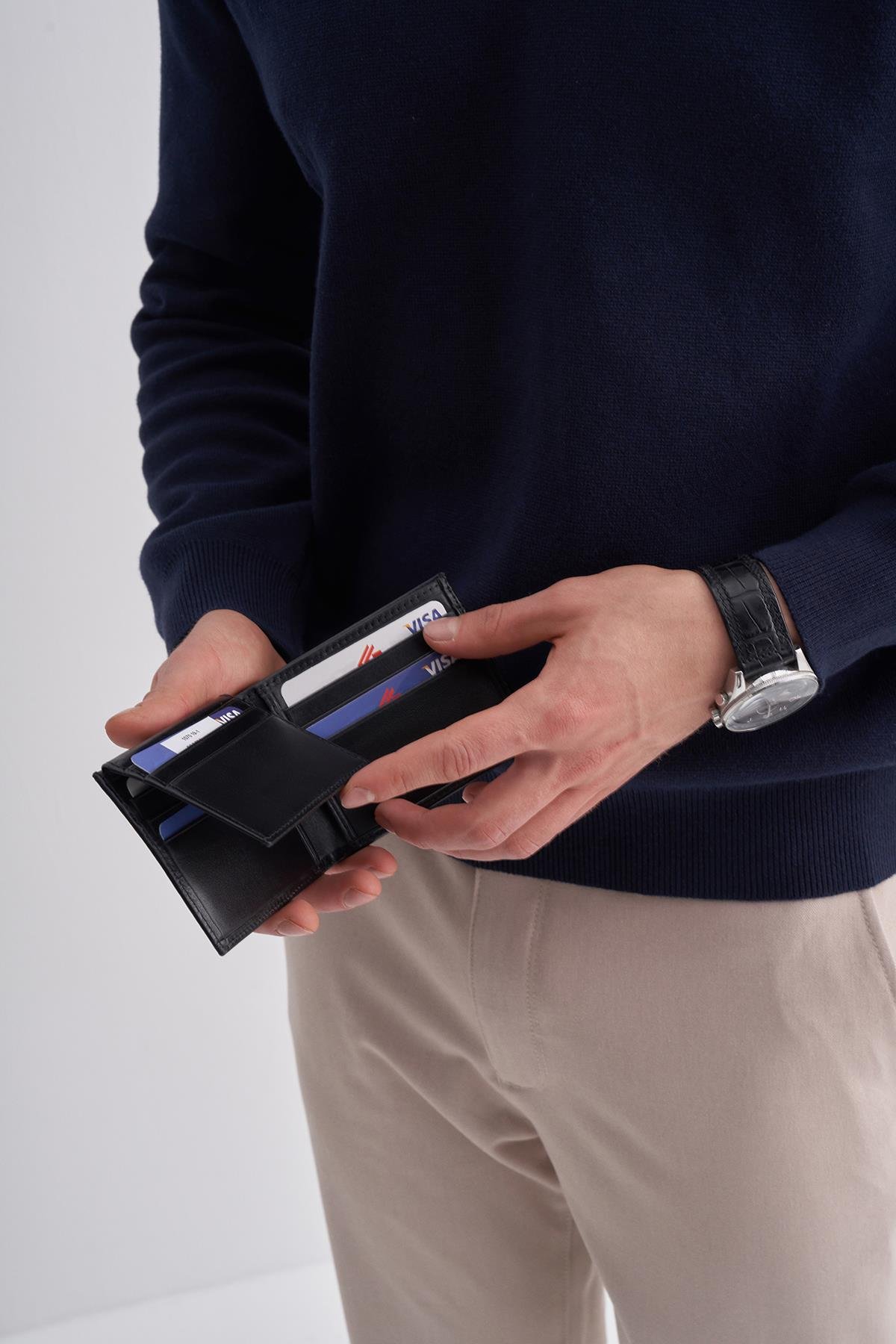 Erkek Siyah Deri Cüzdan 1070