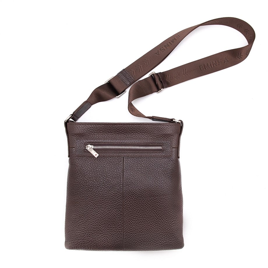 Kahverengi Hakiki Deri Omuz Çantası