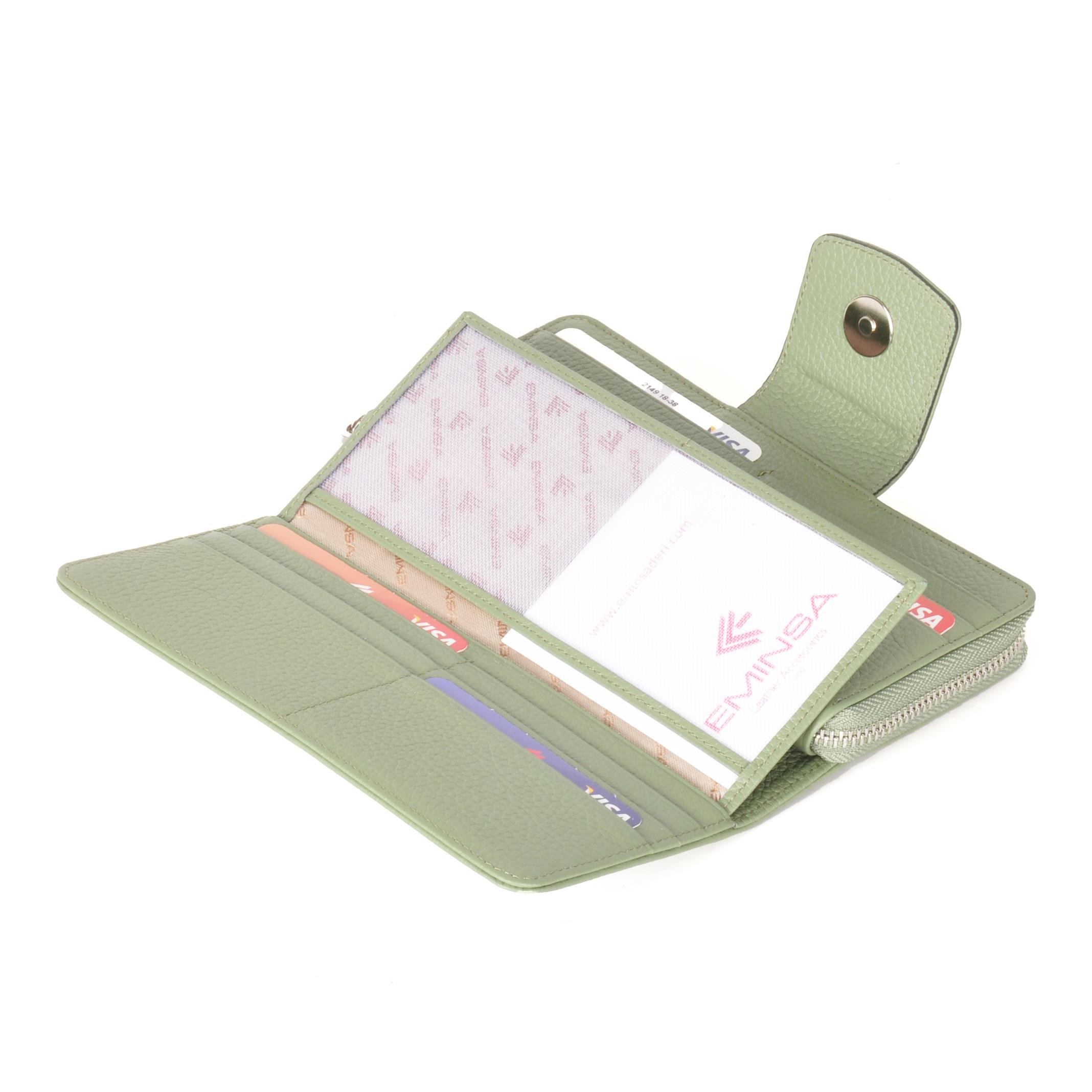 Gri Hakiki Deri Kadın Cüzdan 2149