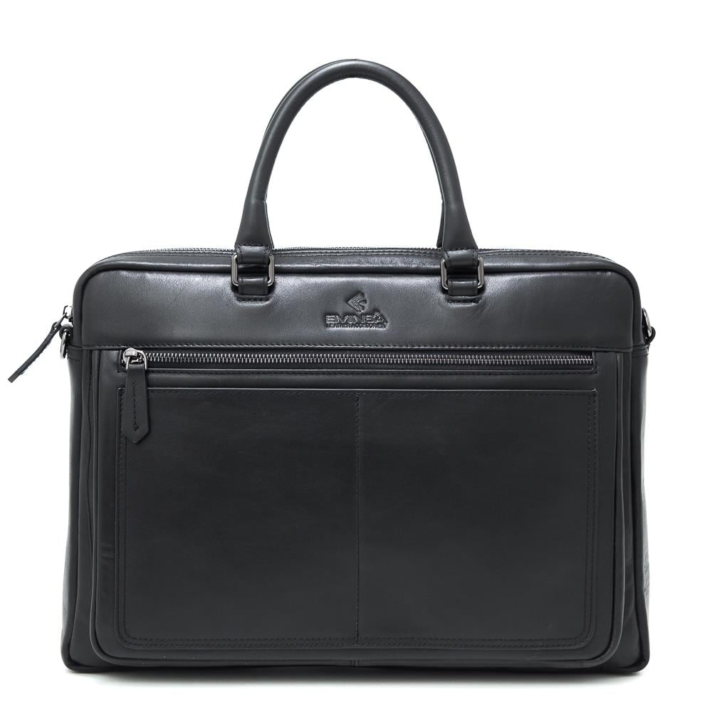 Eminsa Deri Erkek Siyah Evrak Çantası 7119
