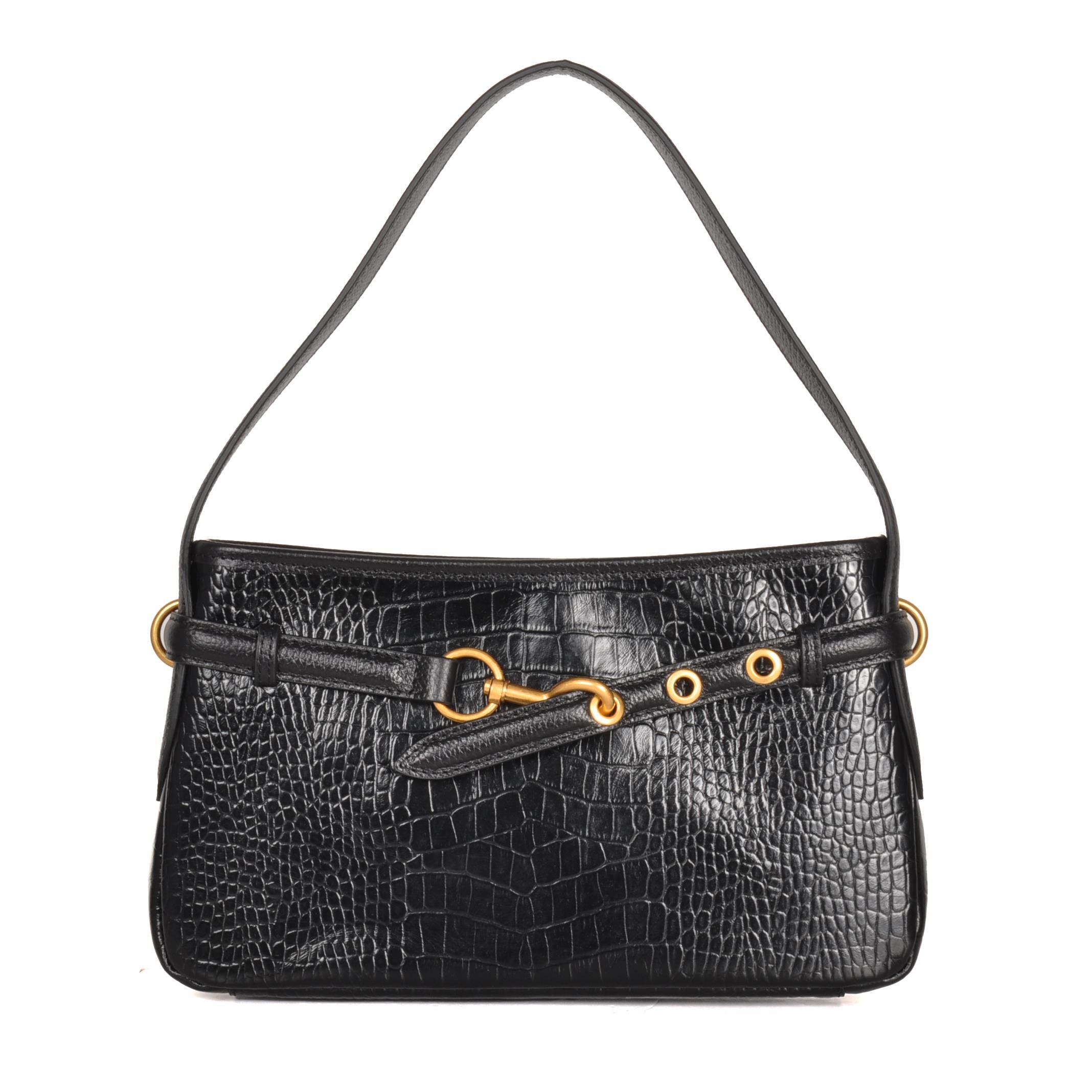 Kadın Hakiki Deri Kayış Detaylı Çanta