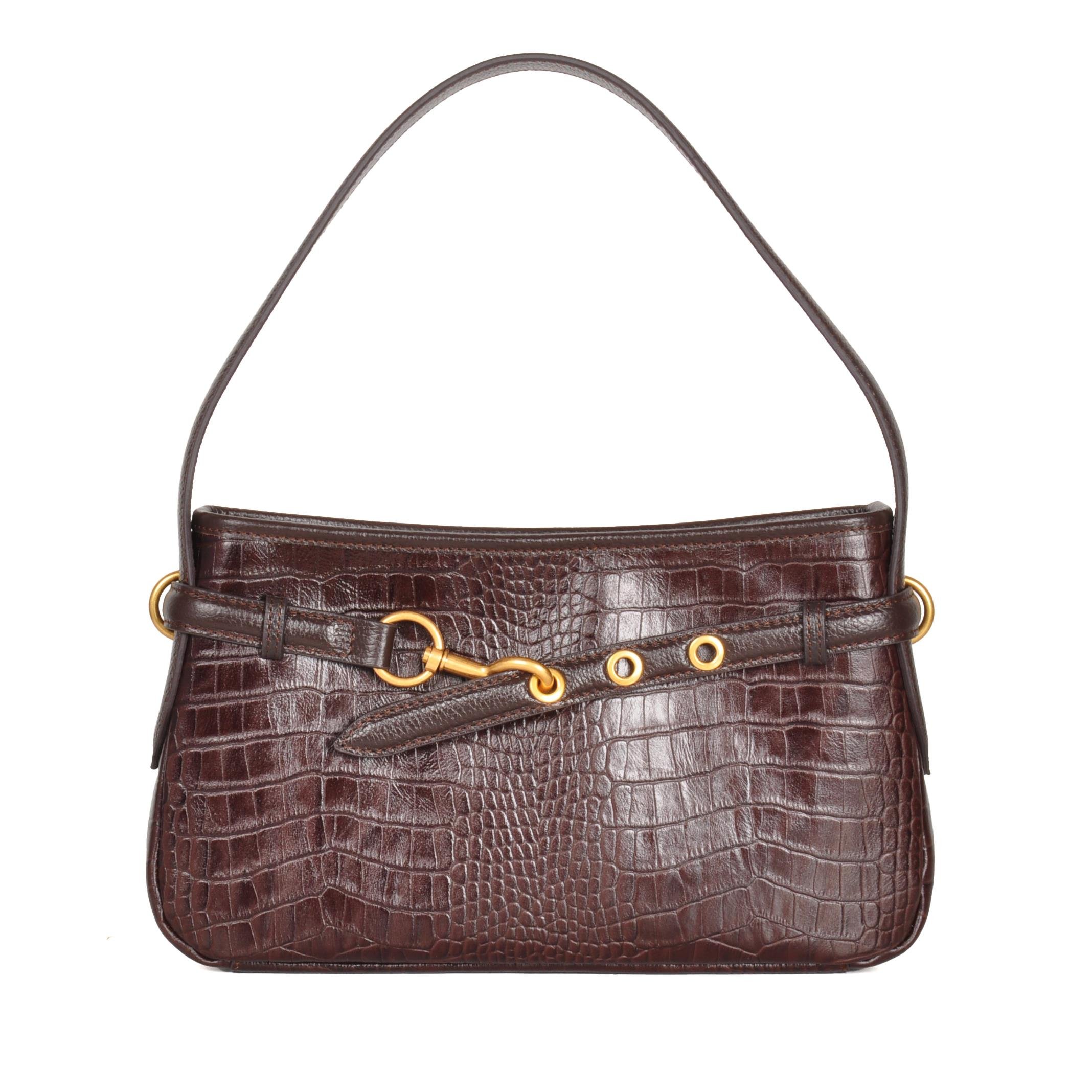 Kadın Hakiki Deri Kayış Detaylı Çanta