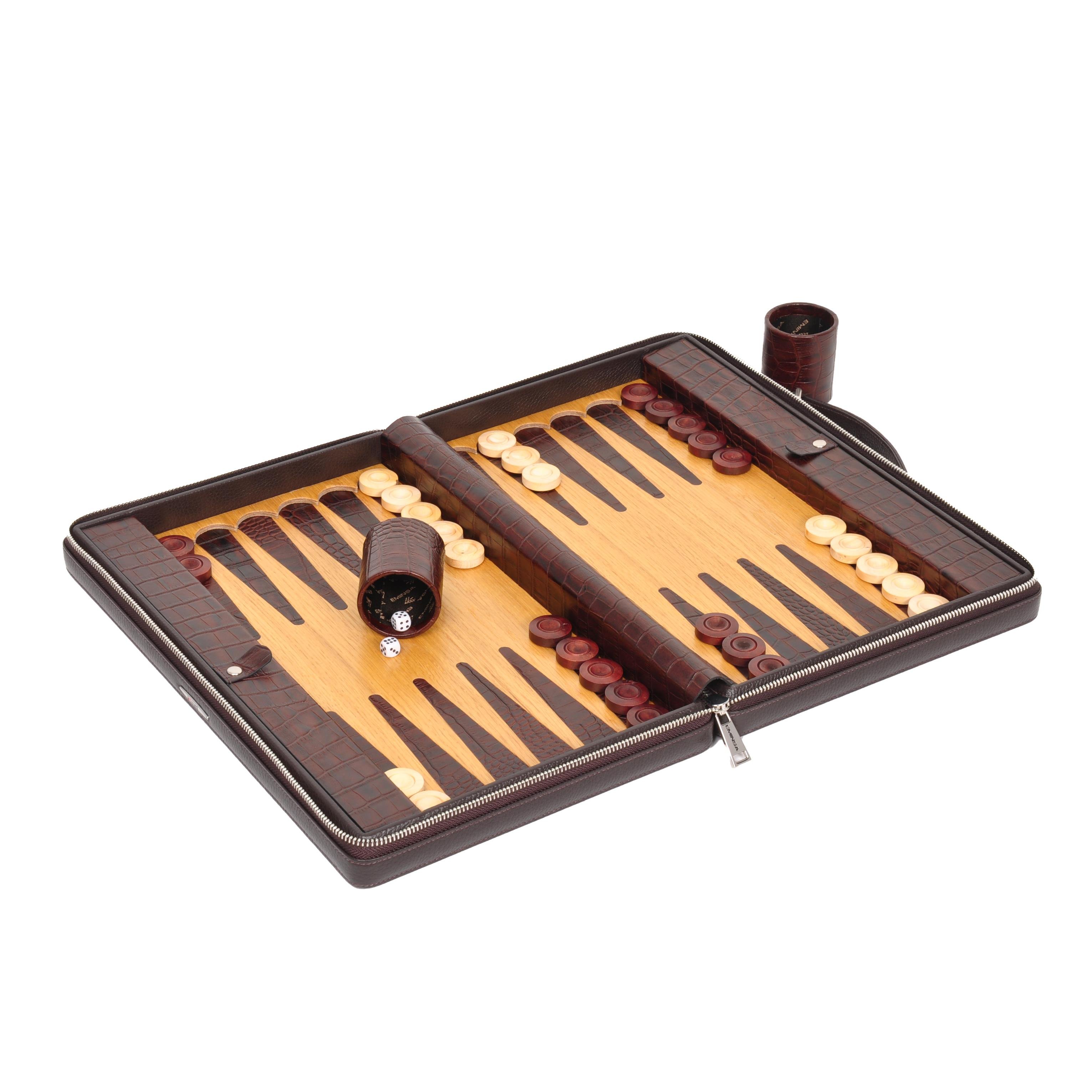 Lüks Hakiki Deri Kaplama Tavla Takımı 6182