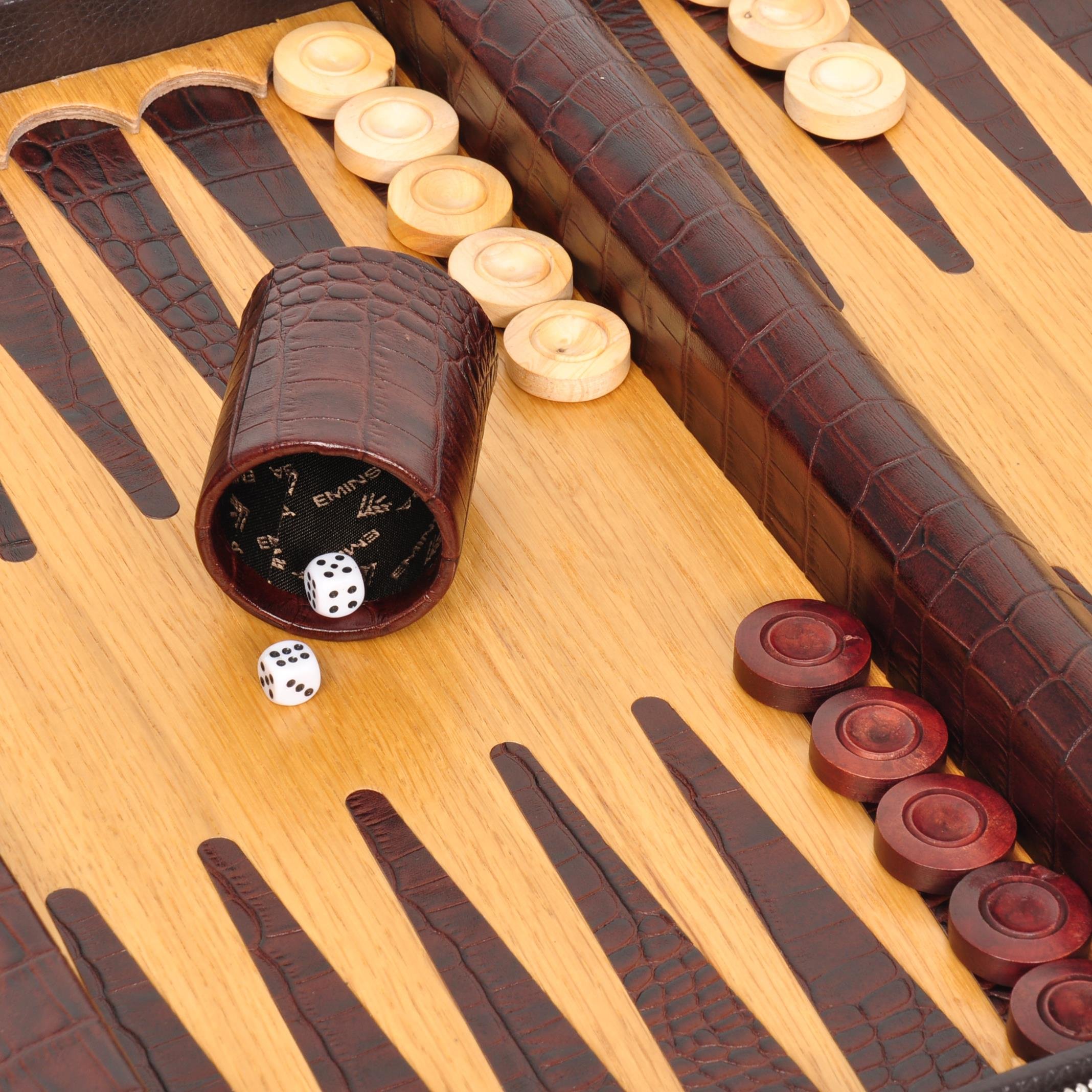 Lüks Hakiki Deri Kaplama Tavla Takımı 6182