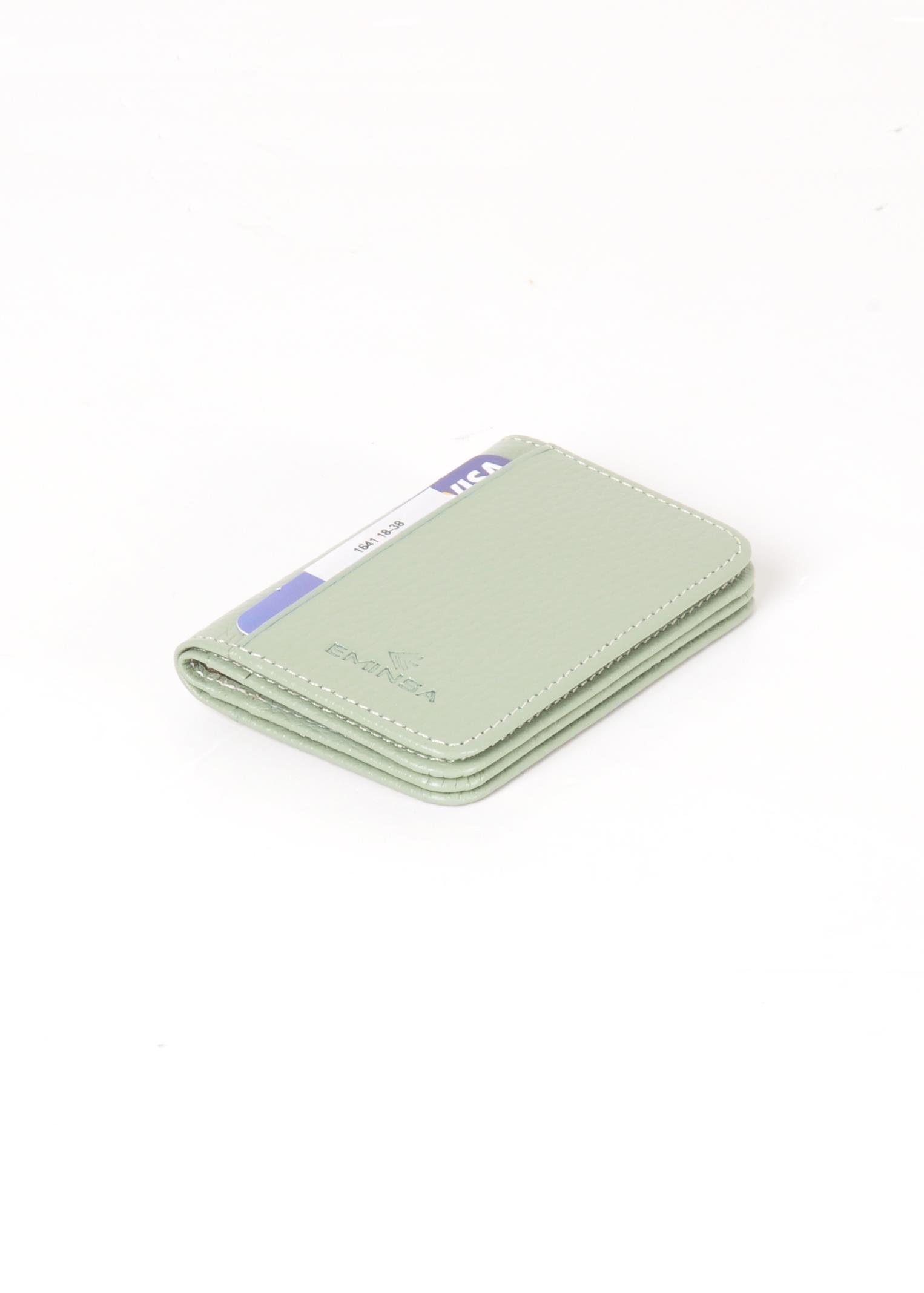 Kadın Su Yeşili Hakiki Deri Kartlık