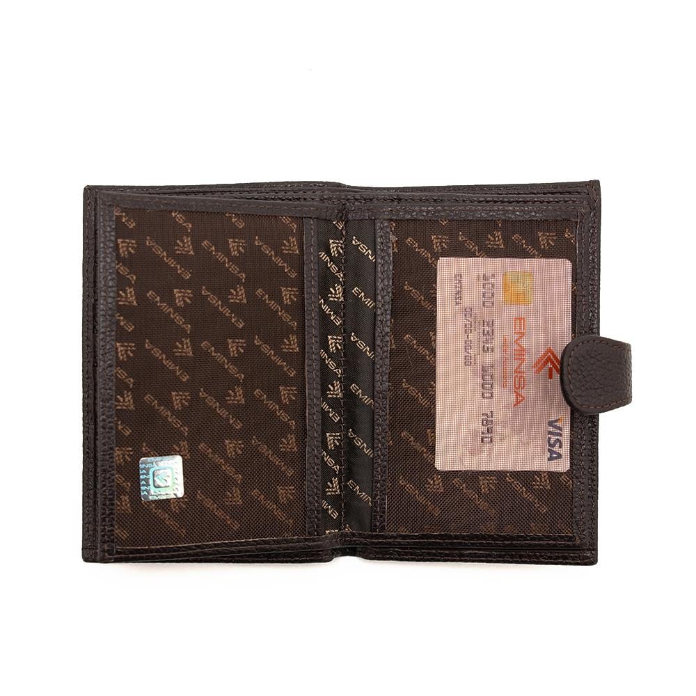 Erkek Kahverengi Deri Dikey Cüzdan