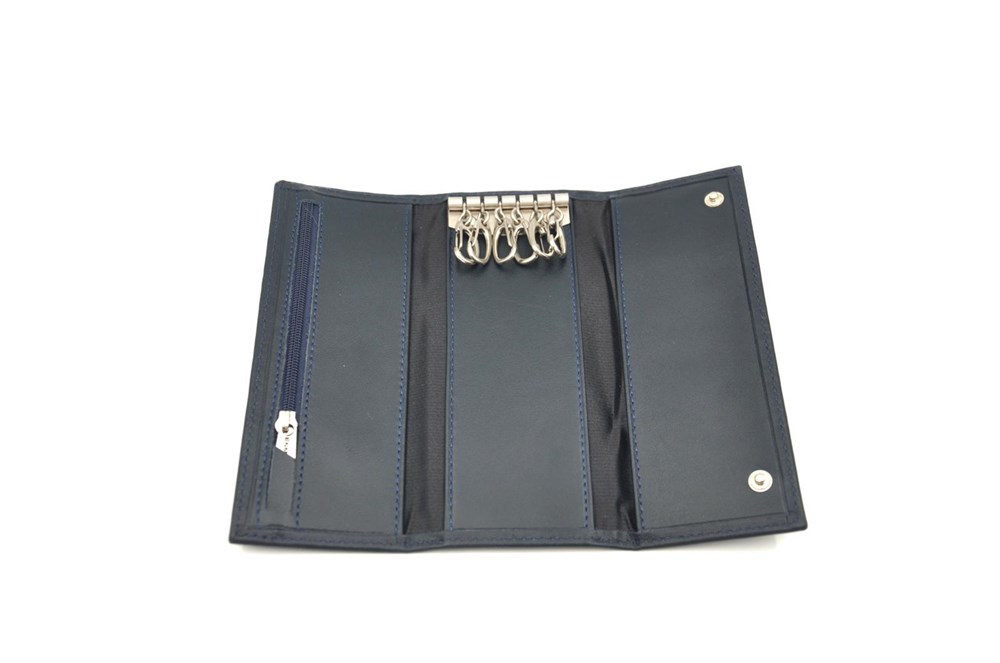 Lacivert Deri Erkek Anahtarlık