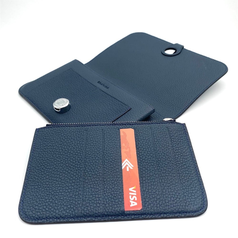 Lacivert Deri Kadın Portmone