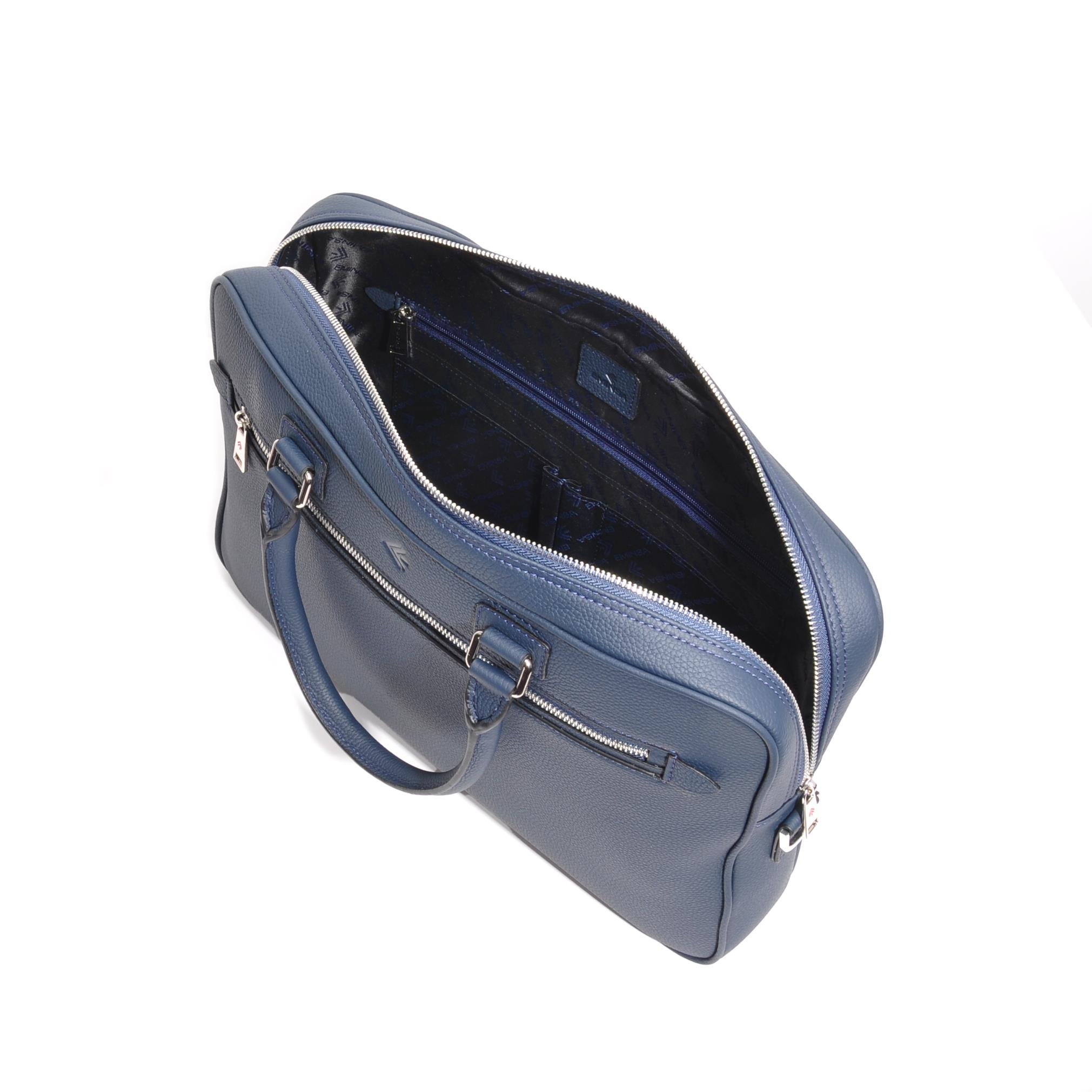 Lacivert Hakiki Deri Evrak Çantası