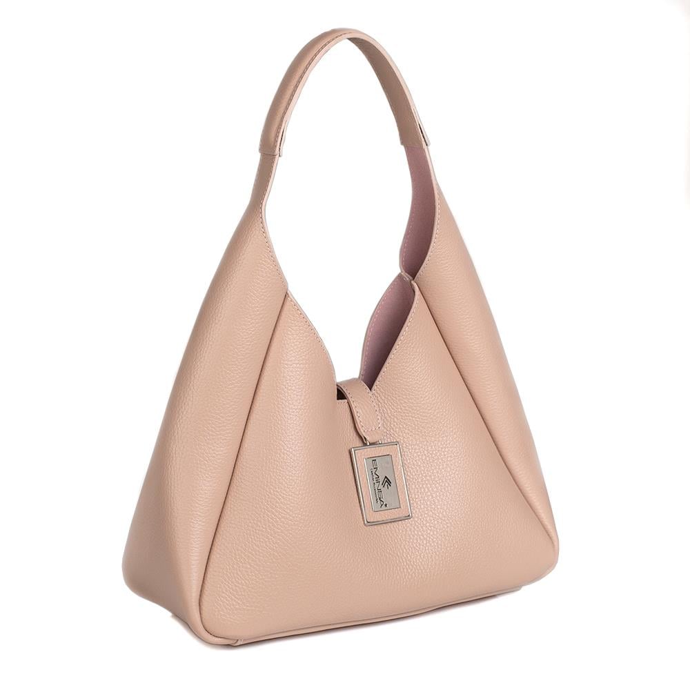 Pudra Hakiki Deri İkili Set Kadın Omuz Çantası