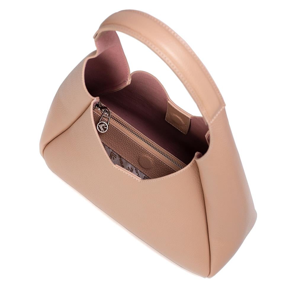 Pudra Hakiki Deri İkili Set Kadın Omuz Çantası