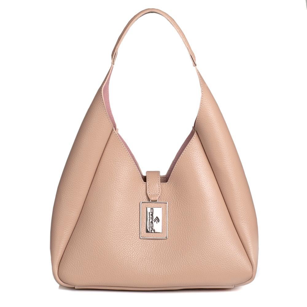 Pudra Hakiki Deri İkili Set Kadın Omuz Çantası