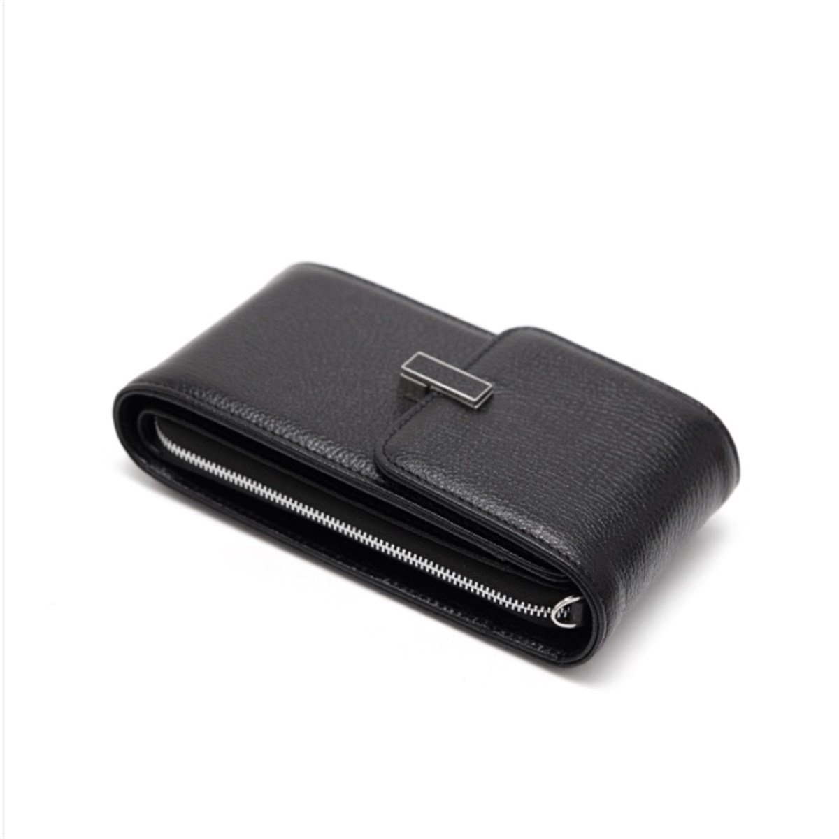 Siyah Deri Dikey Omuz Çantası